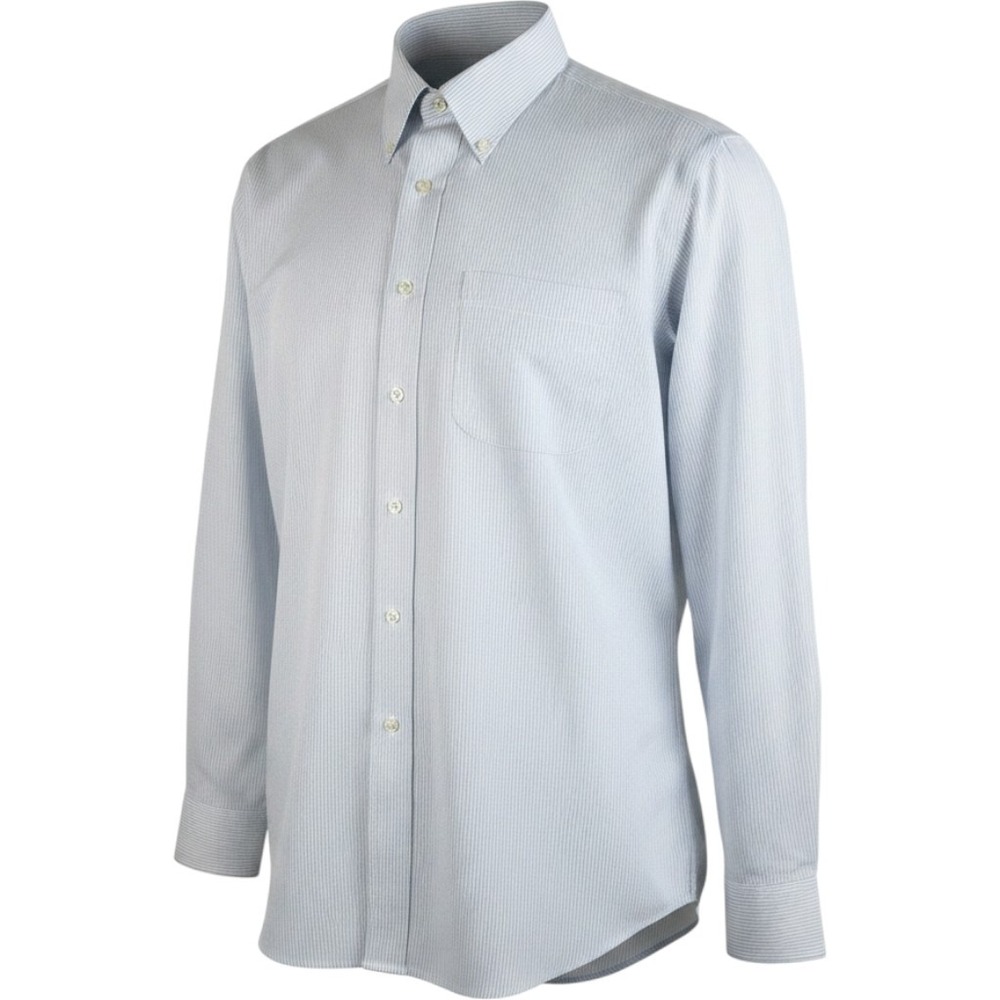 BROOKS BROTHERS Classic Button Up Shirt Mens 17 34 Blue Stripe Non Iron Supima